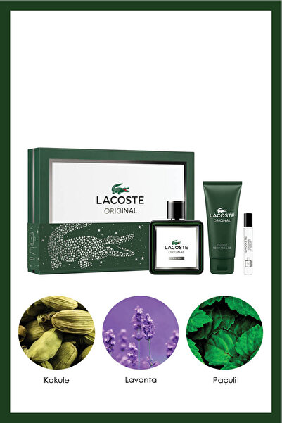 Lacoste Original Parfum 100 ml + 100 ml Duş Jeli + 7,5 ml Erkek Parfüm Seti