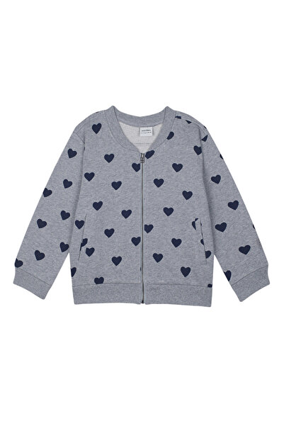 Antebies Organic Gray Melange Girls' Bomber Jacket