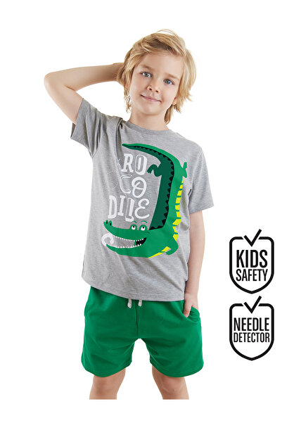 Denokids Boy's Summer Croco T-shirt and Shorts Set