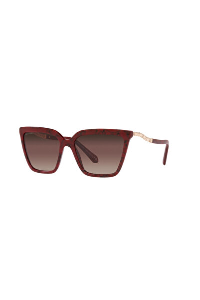 Bvlgari Woman Cat Eye Sunglasses- Bv 8255b - Lense Size:57mm - Marbled Cherry