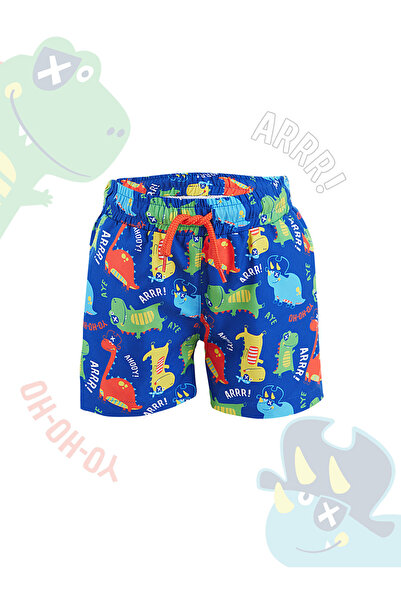 Denokids Costum de baie pentru băiat dinosaur bleumarin cu pantaloni scurți d...