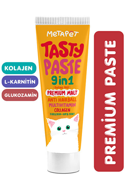 Metapet Kediler için 9in1 MultiVitamini Macunu, Tüy Eklem Glukozamin Yavru Sa...