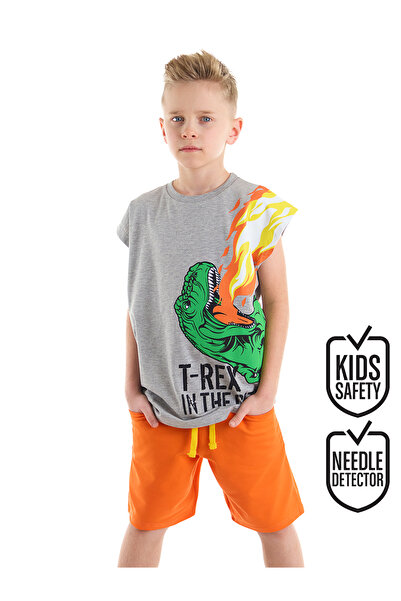 MSHB&G Fiú ujjatlan nyári póló és rövidnadrág szett - T-Rex Flame