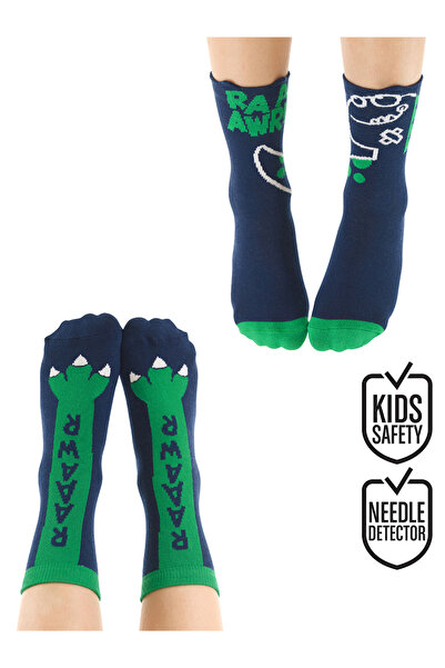 Denokids Комплект от 2 чорапа за момче Tırtır Dino