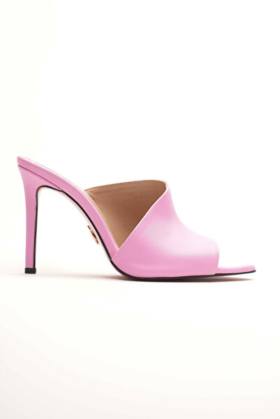 Ayakkabı Ateşi Дамски дизайн пантофи с тънки токове Каролина розова кожа