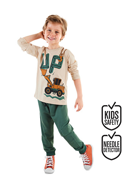 MSHB&G Μακρυμάνικο μπλουζάκι και παντελόνι για αγόρι - Σετ μπουλντόζα
