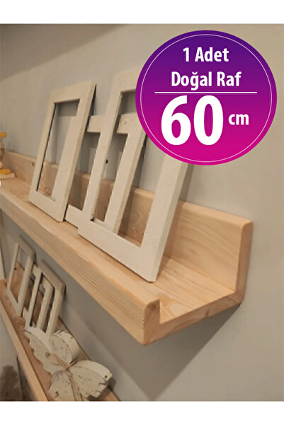 Mooncorn Ahşap Çerçeve Rafı Ahşap Duvar Rafı Dekoratif Raf Doğal Çam (1 Adet)