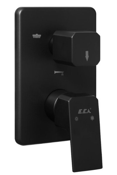 Eca Tiera Built-in Bathroom Faucet Surface Mounted 3 Way Matte Black102167335...