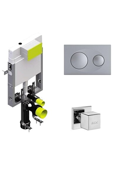 Serel Asma Klozet İçin Metal Ayaklı Gömme Rezervuar Tam Takım Set Smooth