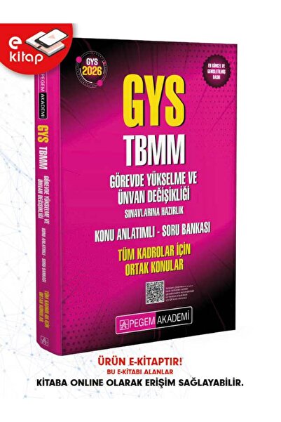 Pegem Akademi Yayıncılık 2026 GYS TBMM Görevde Yükselme ve Ünvan Değişikliği ...