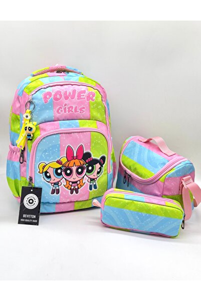 Bevitton Girl's First School Bag 3-Piece Set Primary School Bag Character Pat...