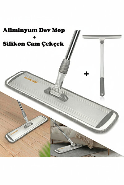 Turuncukoli Dev Sihirli Mop / Silikon Cam Çekçek / Tavan Duvar Yüzey Silme Pa...