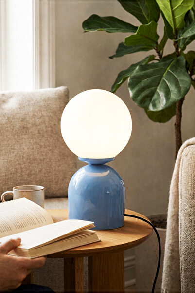 HOMİNG Homing Monte Küre Cam Gökyüzü Mavisi Abajur Masa Lambası