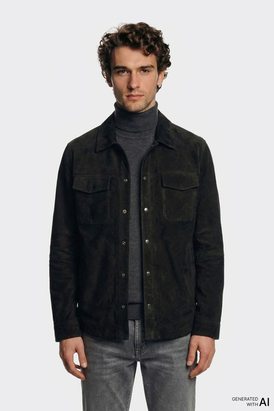 Elle Shoes Siyah Deri Erkek Ceket