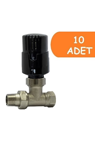 Eca 10 Adet ECA TRV4 Termostatik Düz Radyatör Valfi Petek Vanası Siyah 802120117