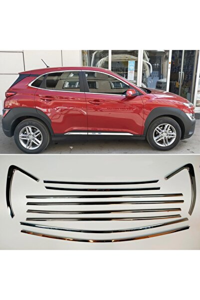 Universal Hyundai Kona Cam Çıtası Kromu Çerçevesi Komple Nikelaj Seti