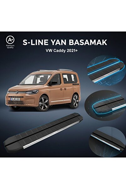 beyaztuning VW Caddy S-Line Premium Krom Yan Basamak 2021 Sonrası