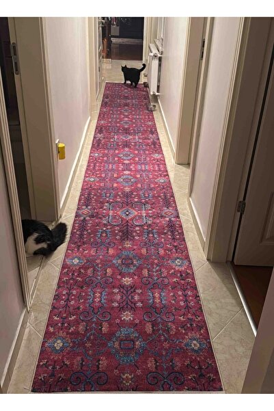 VOPTEKS Vintage Halı Yolluk Makinede Yıkanabilir Halı Kaymaz Taban Halı
