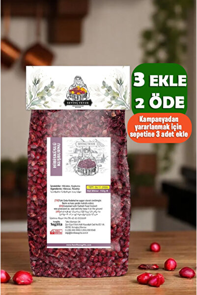 Organik Teyze Sevinç Teyze Hibisküslü Kuşburnu, Hibisküs-Kuşburnu Karışımı 150g.