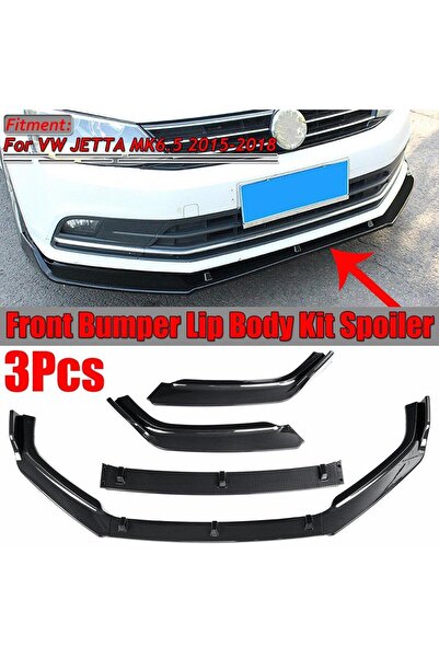 beyaztuning Vw Jetta Ön Tampon Altı Lip Plastik Kulaklı Parlak Siyah