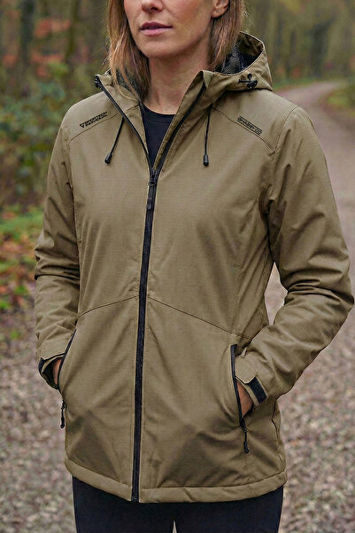 GHASSY CO. Women's Windbreaker Raincoat Seasonal Beige Sports Jacket with Sho...