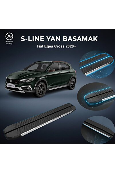 beyaztuning Fiat Egea Cross Kısa S-Line Premium Krom Yan Basamak 2020 Sonrası