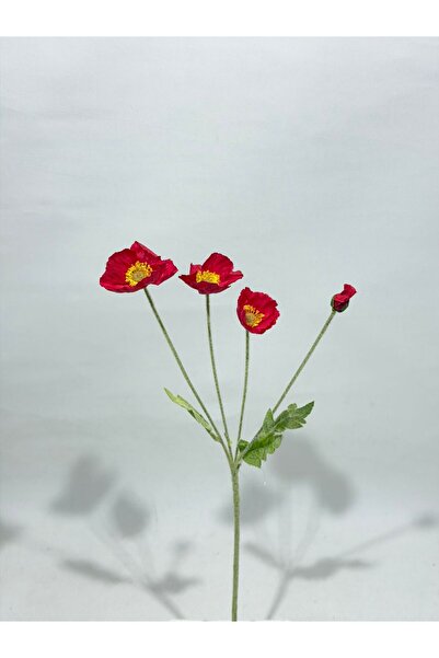 ŞA-DAL STORE Yapay Çiçek 4lü Gelincik Dalı 60 cm Kırmızı