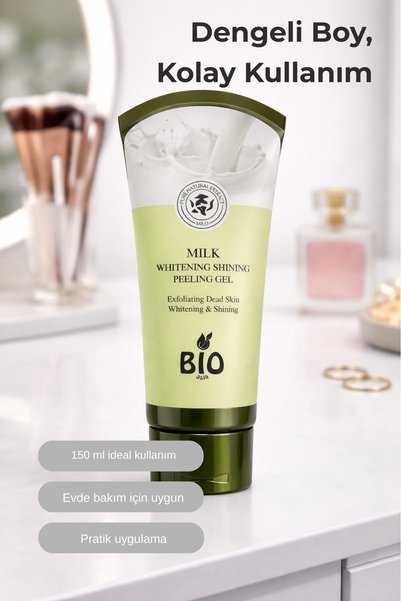 Bio Asia جل تقشير الحليب – تركيبة بخلاصة الحليب تُنعم البشرة وتنقي الجلد الميت بلطف 150 مل
