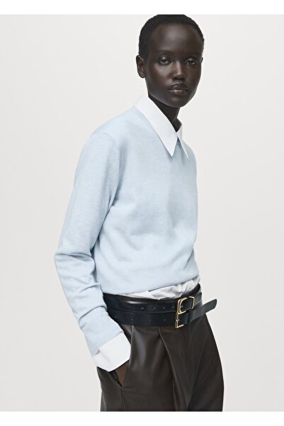 MANGO Woman İnce triko yuvarlak yaka kazak