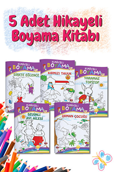 Tandem Yayınları كتب تلوين القصص مع 5 قصص