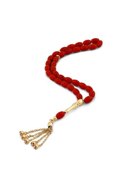 Assos Pırlanta Akik Doğal Taşlı Altın Tesbih - 14K