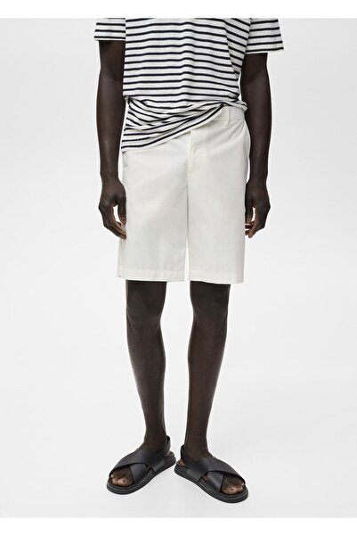MANGO Man İçi lastik bantlı pamuklu bermuda şort