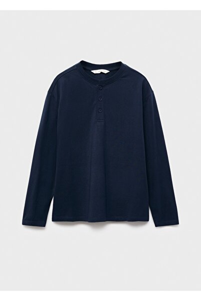 MANGO Kids Düğmeli koton tişört