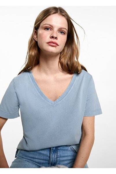 Mango Teen Yıkanmış pamuklu tişört