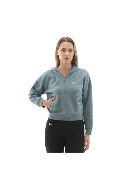 Under Armour A6003707-587 Rival Flc Piped Hoodie Дамска суитшърт Туркуаз