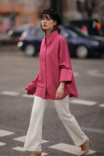 Touché Privé GENİŞ MANŞETLİ POPLİN GÖMLEK