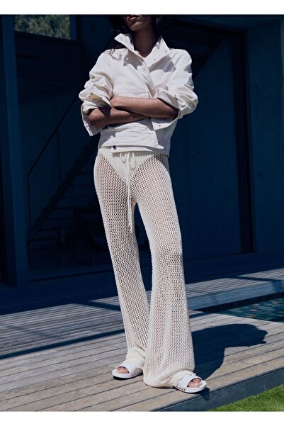 MANGO Woman Kroşe flare pantolon