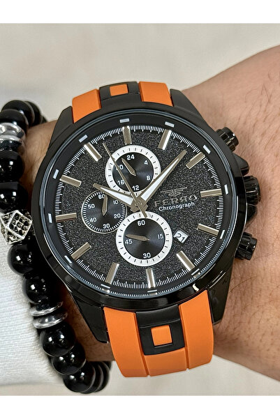 FERRO Turuncu Silikon Kordon Erkek Kol Saati FM31380D-ZL