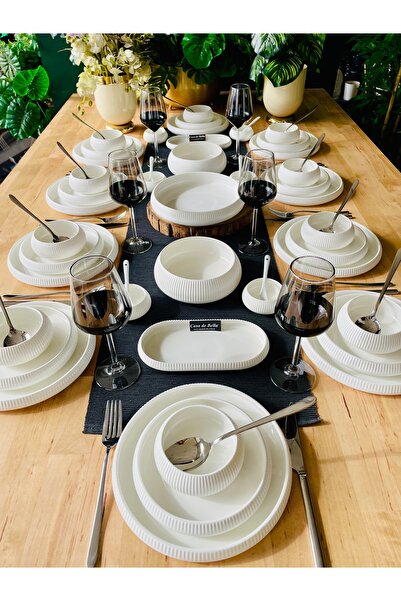 CASA DE BELLA Acar Bianco Perla 53 Parça 12 Kişilik Yemek Takımı