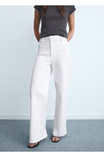 MANGO Woman Catherin yüksek belli culotte jean pantolon