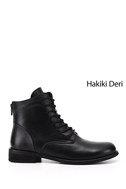 GÖNDERİ(R) Women's Black Zippered Genuine Leather Boots