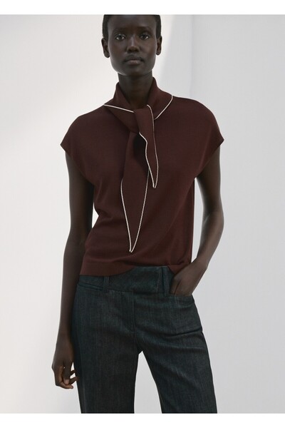 MANGO Woman Penye kazak şal detaylı