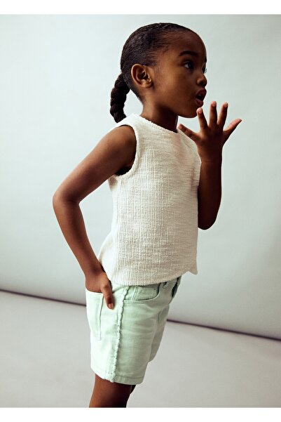 MANGO Baby Yanı detaylı denim şort