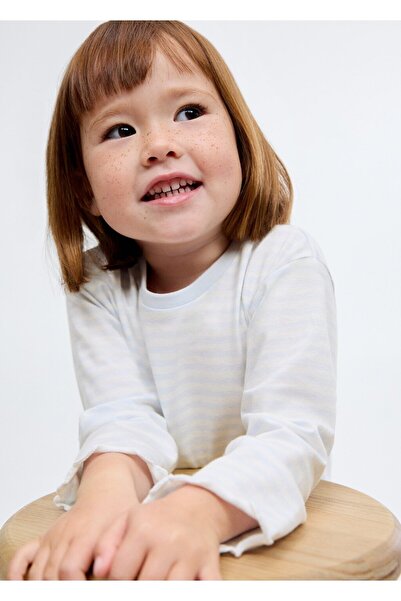 MANGO Baby Pamuklu çizgili tişört