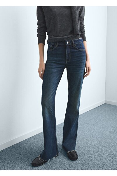 MANGO Woman Fiona orta belli flare jean pantolon