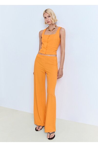 MANGO Woman Düğmeli pamuklu bluz