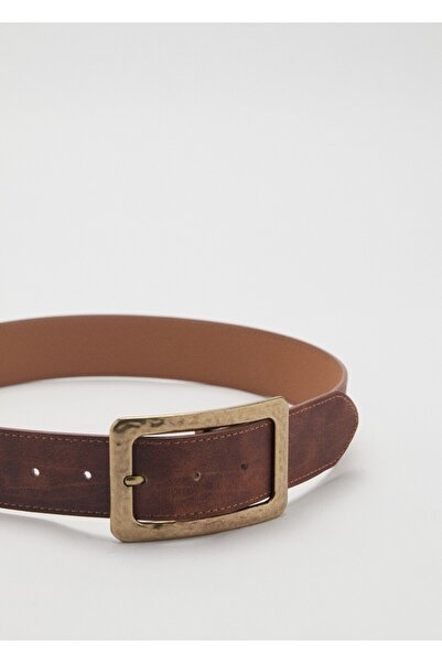 MANGO Woman Kare tokalı dokuma kemer