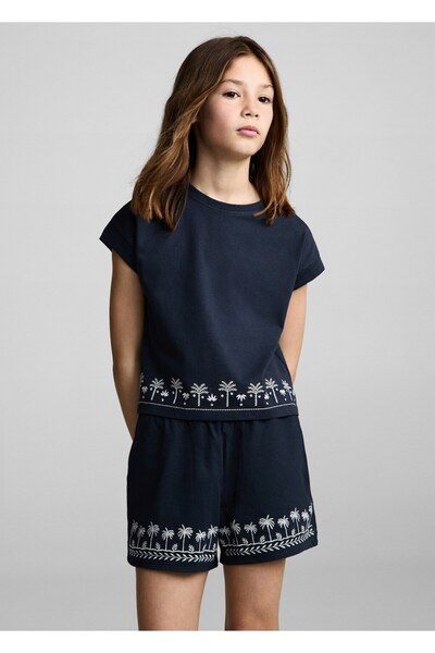 MANGO Kids İşleme detaylı şort