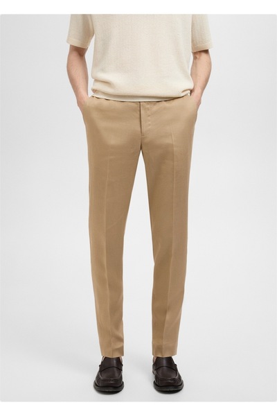MANGO Man Amalfi %100 keten slim fit pantolon