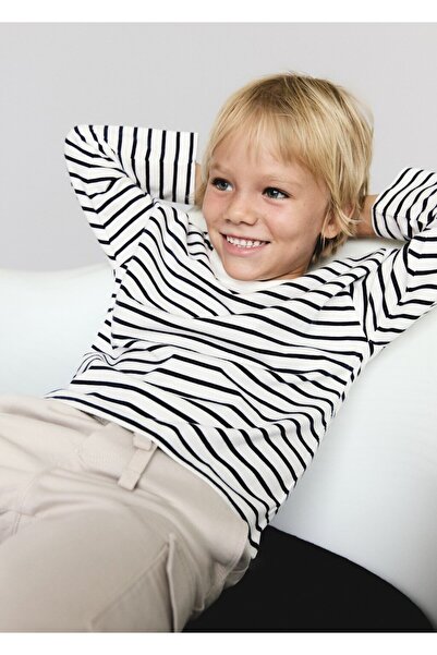 MANGO Baby Pamuklu çizgili tişört